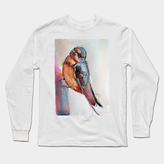 Swallow Long Sleeve T-Shirt by kovacsannabrigi